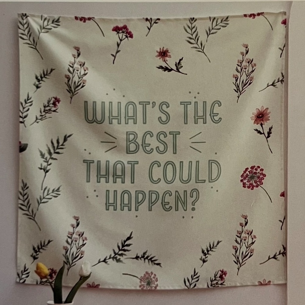 Forever 21 Floral Tapestry w/ Positive Quote